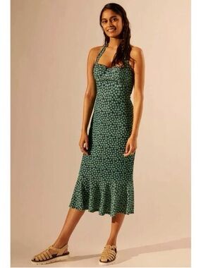 Hutch Halter Corset Floral Midi Dress